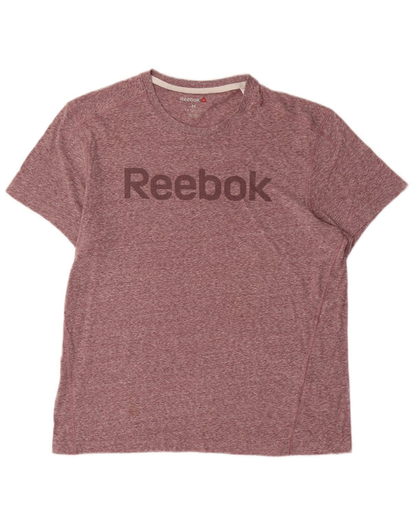 T-shirt grafica da uomo Reebok Top in cotone chiazzato rosa medio