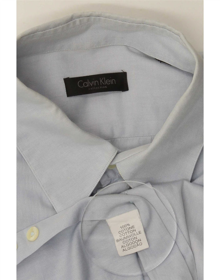 Camicia da uomo Calvin Klein grande in cotone blu
