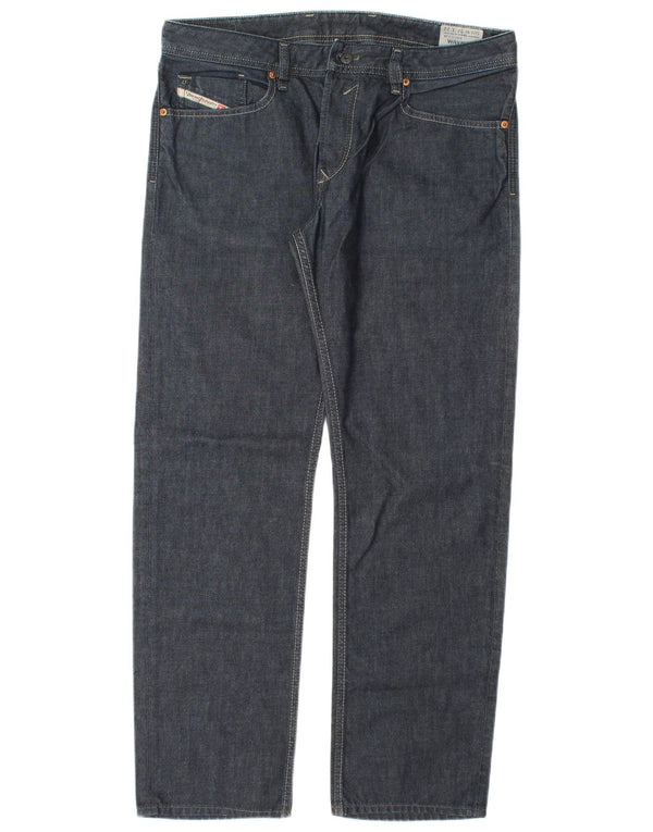 Diesel Jeans dritti Waykee da uomo W34 L32 in cotone blu navy