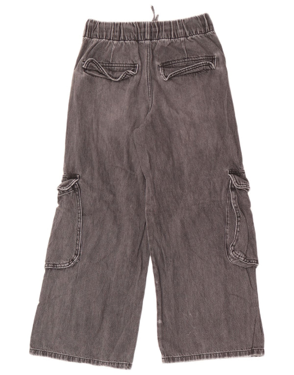 Jeans Zara per ragazze Cargo a gamba larga 11-12 anni W26 L25 cotone grigio