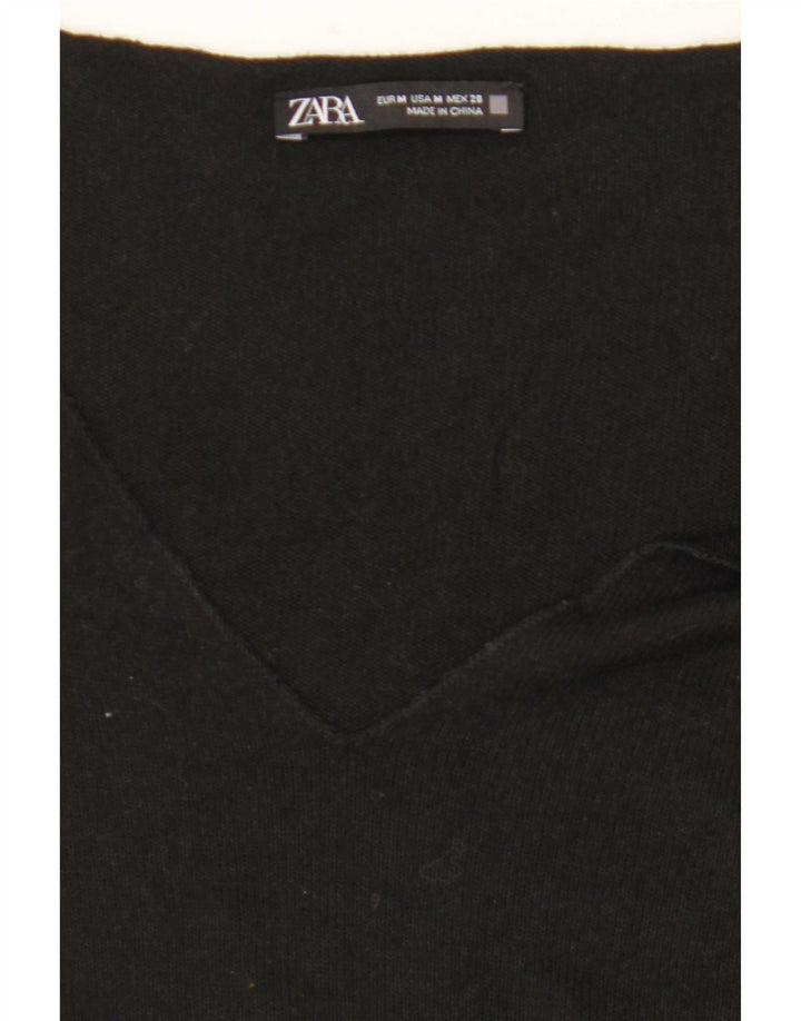 Top Zara da donna a maniche lunghe UK 14 medio nero