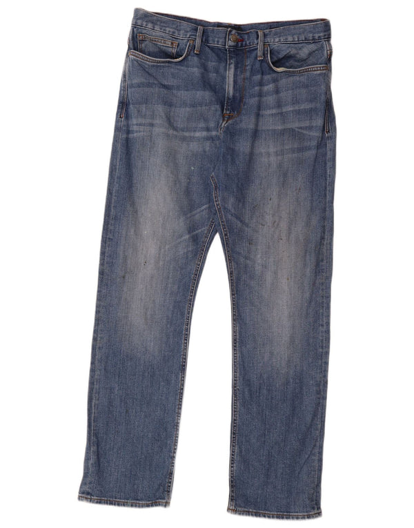 Jeans dritti da uomo Marks & Spencer blu Harbour W34 L31 cotone