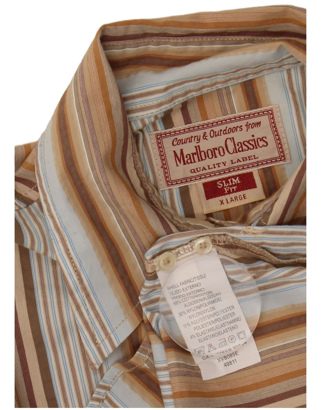 MARLBORO CLASSICS Camicia slim fit da donna UK 18 XL a righe multicolore