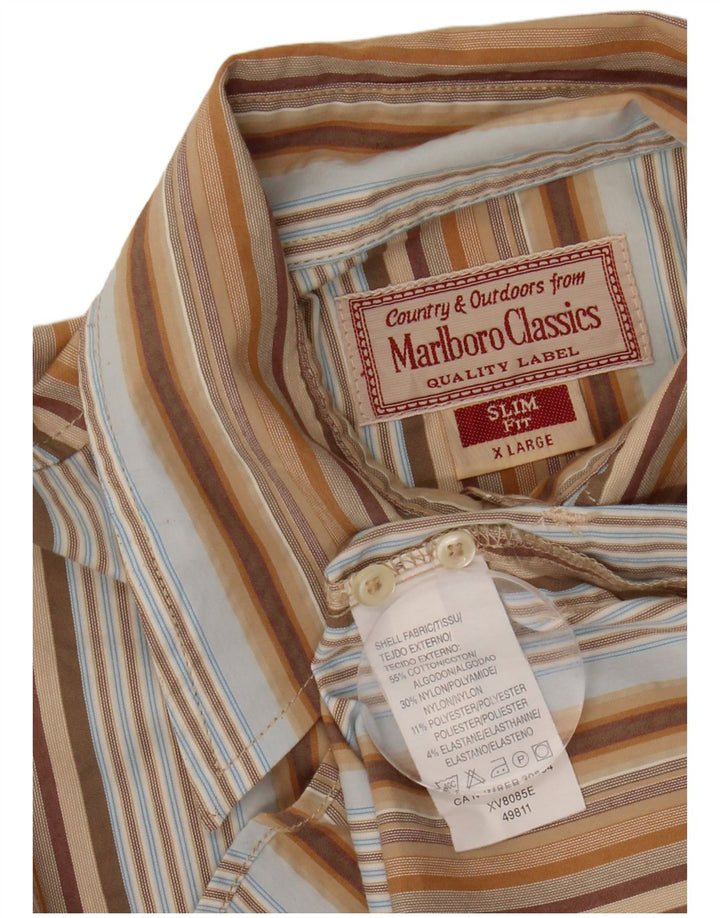 MARLBORO CLASSICS Camicia slim fit da donna UK 18 XL a righe multicolore