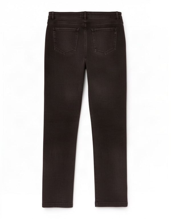 Marks & Spencer Womens Straight Jeans UK 14 Large W32 L30 Black Cotton