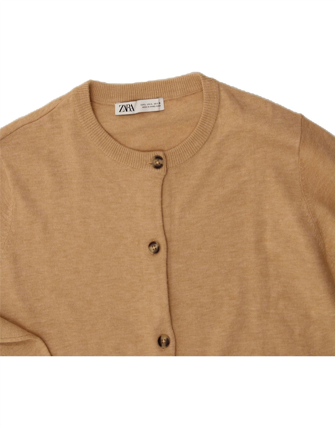 ZARA Womens Cardigan Sweater UK 16 Large Beige Acrylic Vintage Zara and Second-Hand Zara from Messina Hembry 