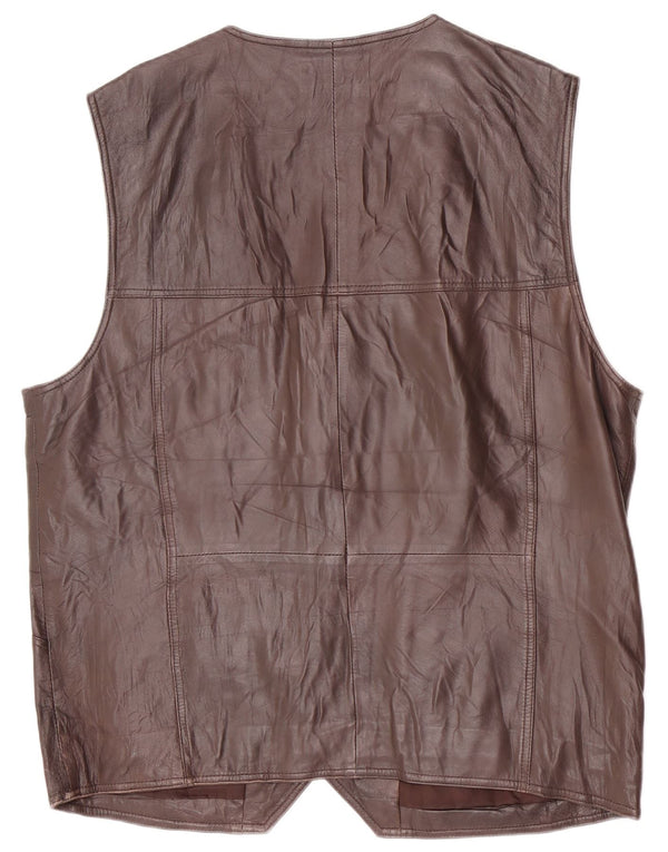 Gilet in pelle da uomo Ross&Cole IT 52 XL Marrone