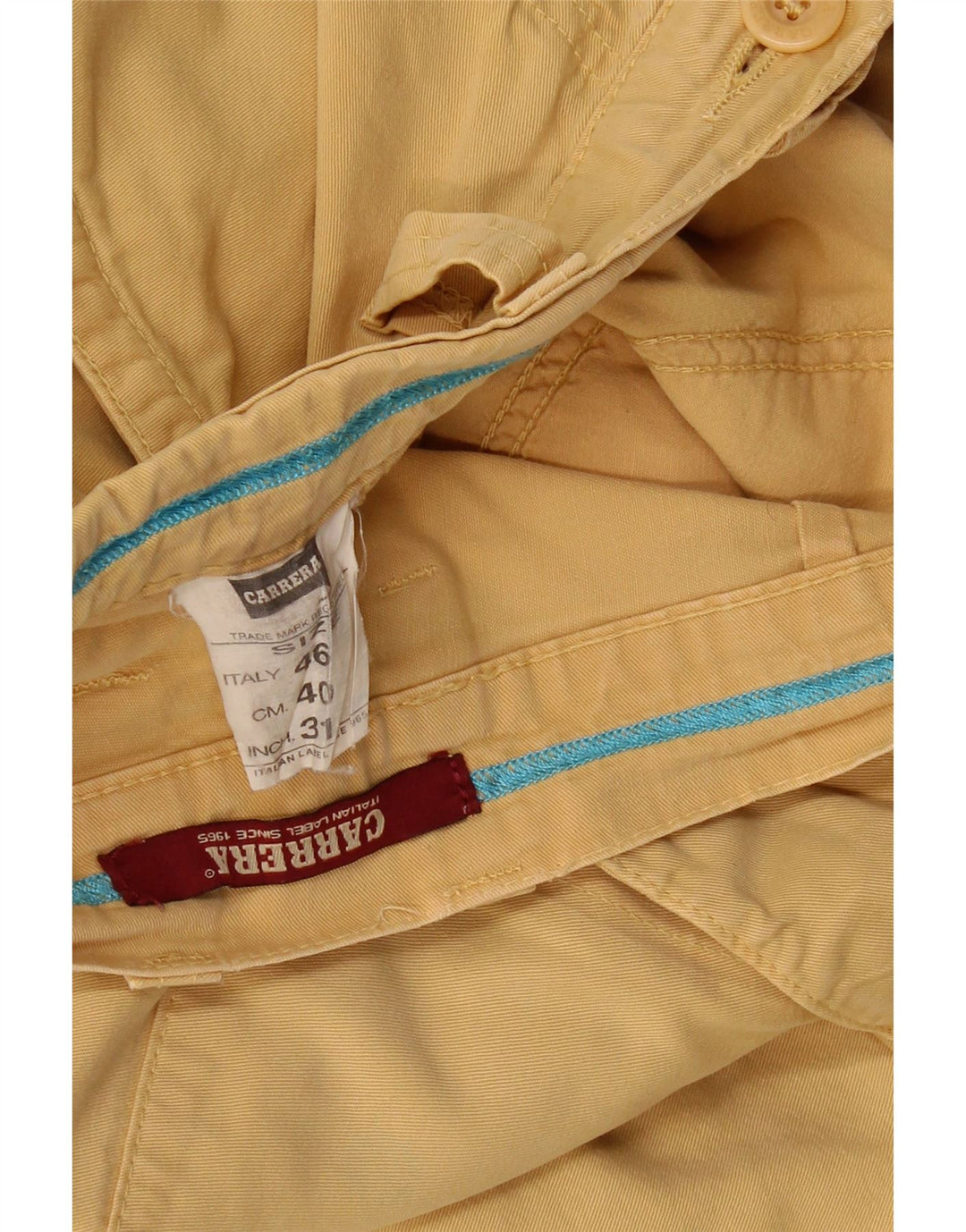 Pantaloncini cargo da uomo CARRERA IT 46 Small W31 Cotone giallo