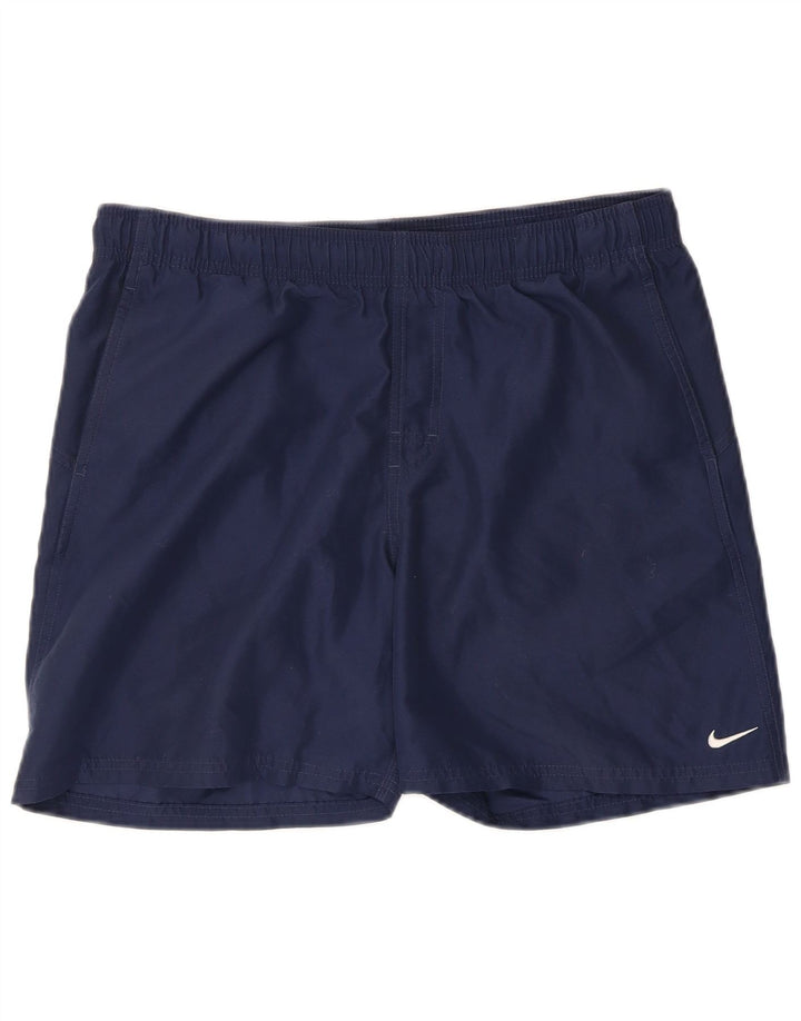 Pantaloncini da bagno con grafica Nike da uomo piccoli in poliestere blu navy