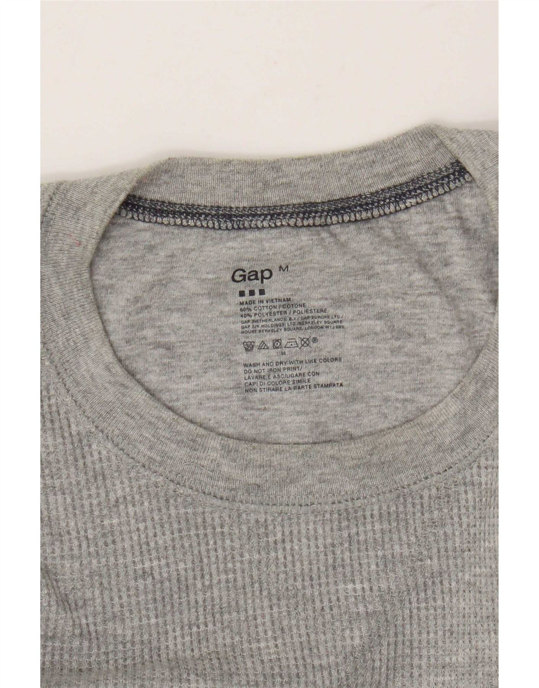 Top grafico da uomo Gap a maniche lunghe in cotone grigio medio