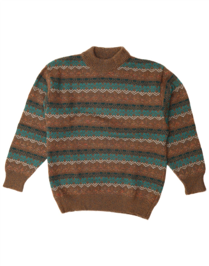 Maglificio Maglione Donna Collo Alto IT 44 Marrone Medio Geometrico