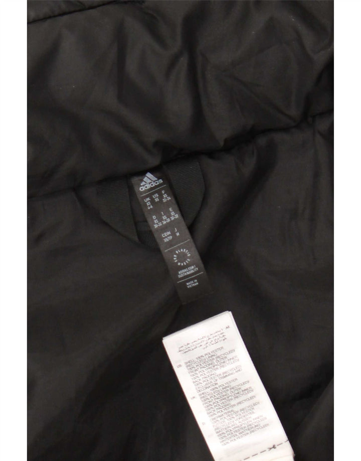Giacca imbottita oversize con grafica Adidas da donna UK 4/6 XS poliestere nero