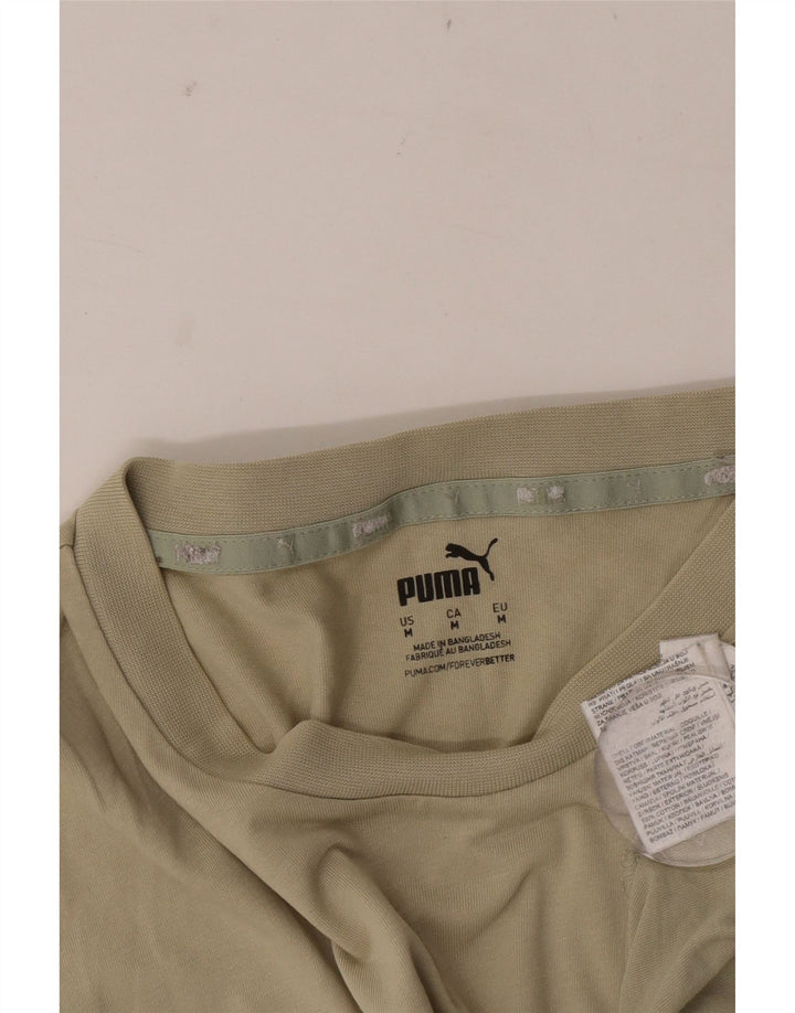 T-shirt grafica da uomo Puma Top in cotone color block medio kaki