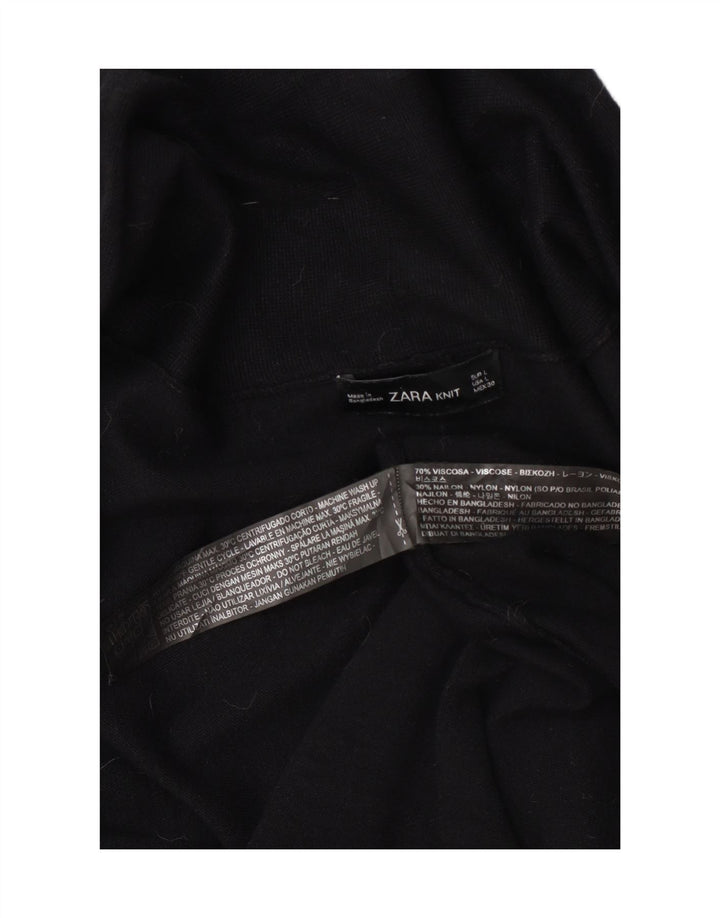 Maglione cardigan aperto da donna Zara UK 14 grande viscosa nera