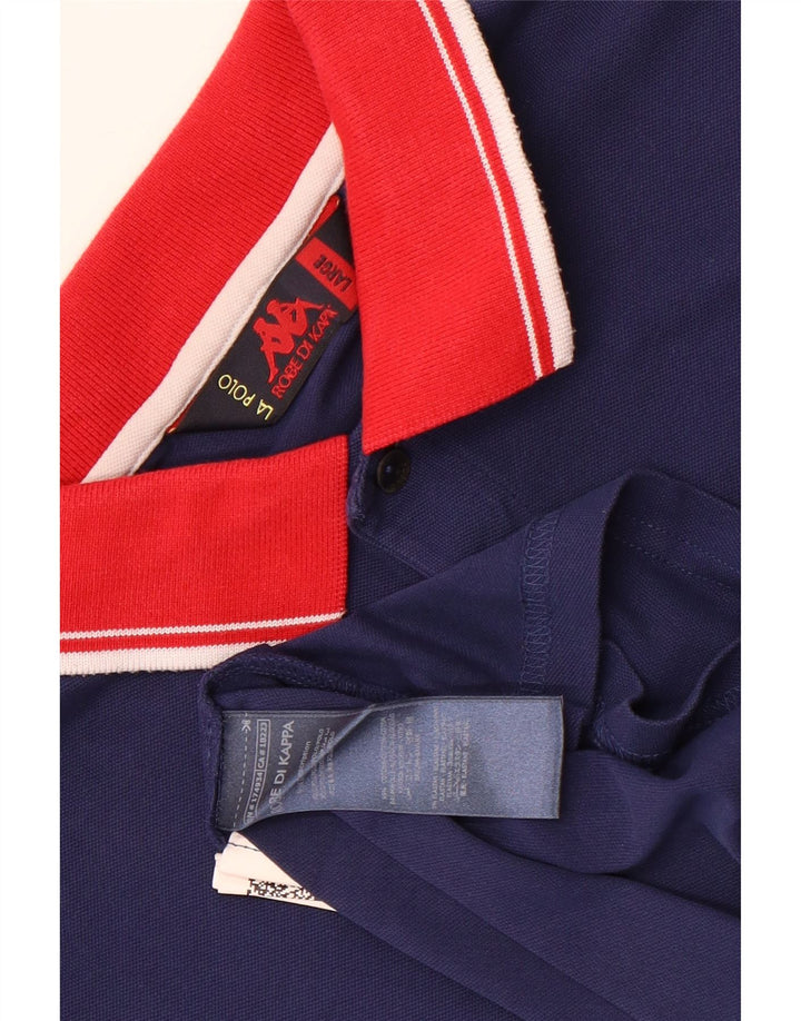 Polo Kappa Uomo Large Blu Navy in cotone