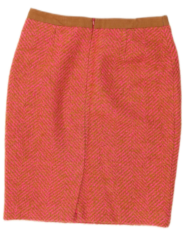 Gonna a tubino da donna Boden UK 10 piccola W27 acrilico rosa Chevron