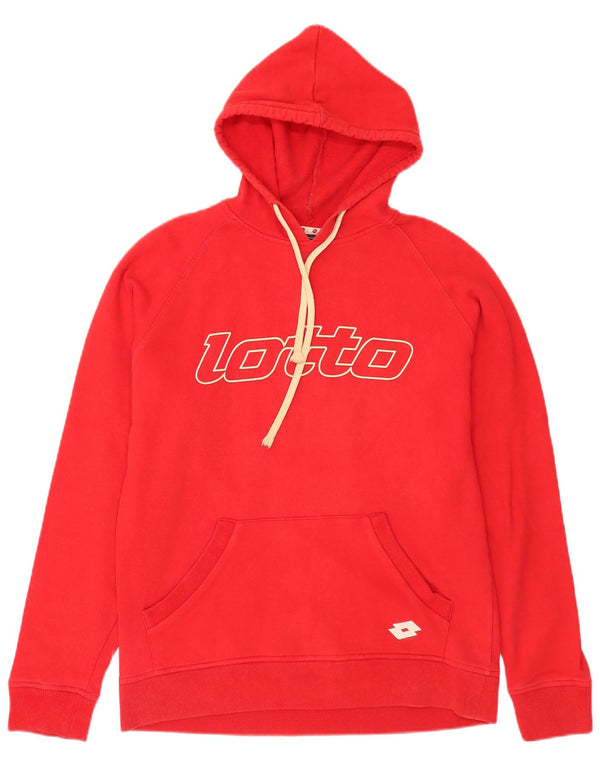 Maglione con cappuccio grafico da uomo Lotto Large in cotone rosso