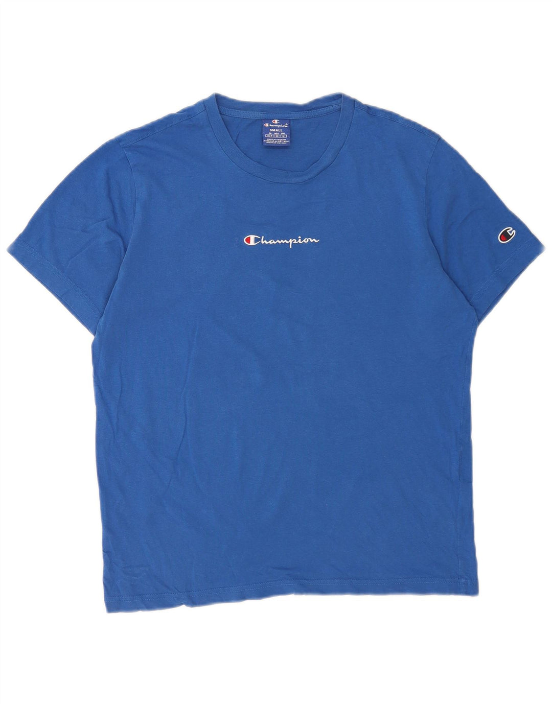 T-shirt grafica da uomo Champion Top piccola in cotone blu