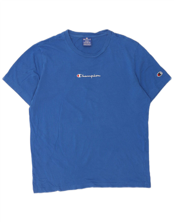 T-shirt grafica da uomo Champion Top piccola in cotone blu