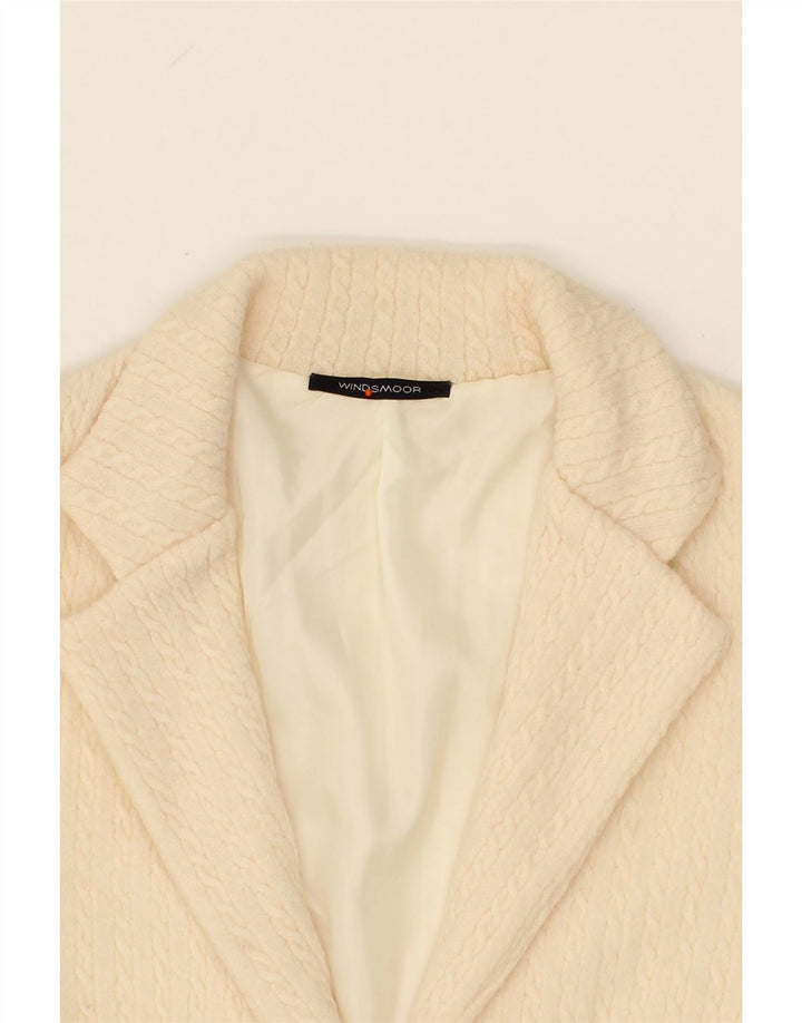 WINDSMOOR Womens 2 Button Blazer Jacket UK 16 Large Beige Polyester Vintage Windsmoor and Second-Hand Windsmoor from Messina Hembry 