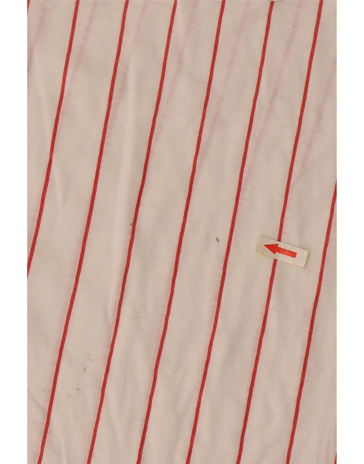 T-shirt vintage da donna Top UK 12 a righe bianche medie