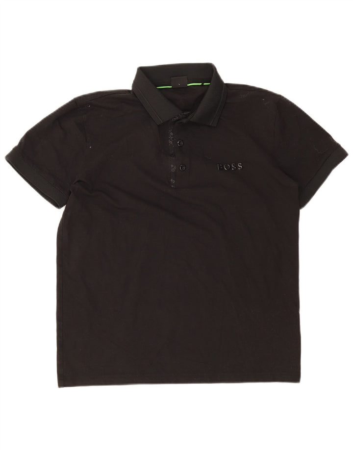 Polo elasticizzata da uomo Hugo Boss grande in cotone nero