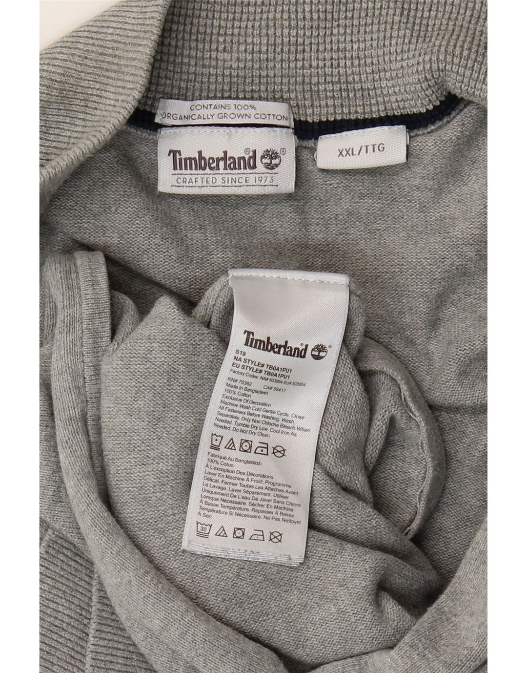 Maglione cardigan da uomo Timberland 2XL cotone grigio