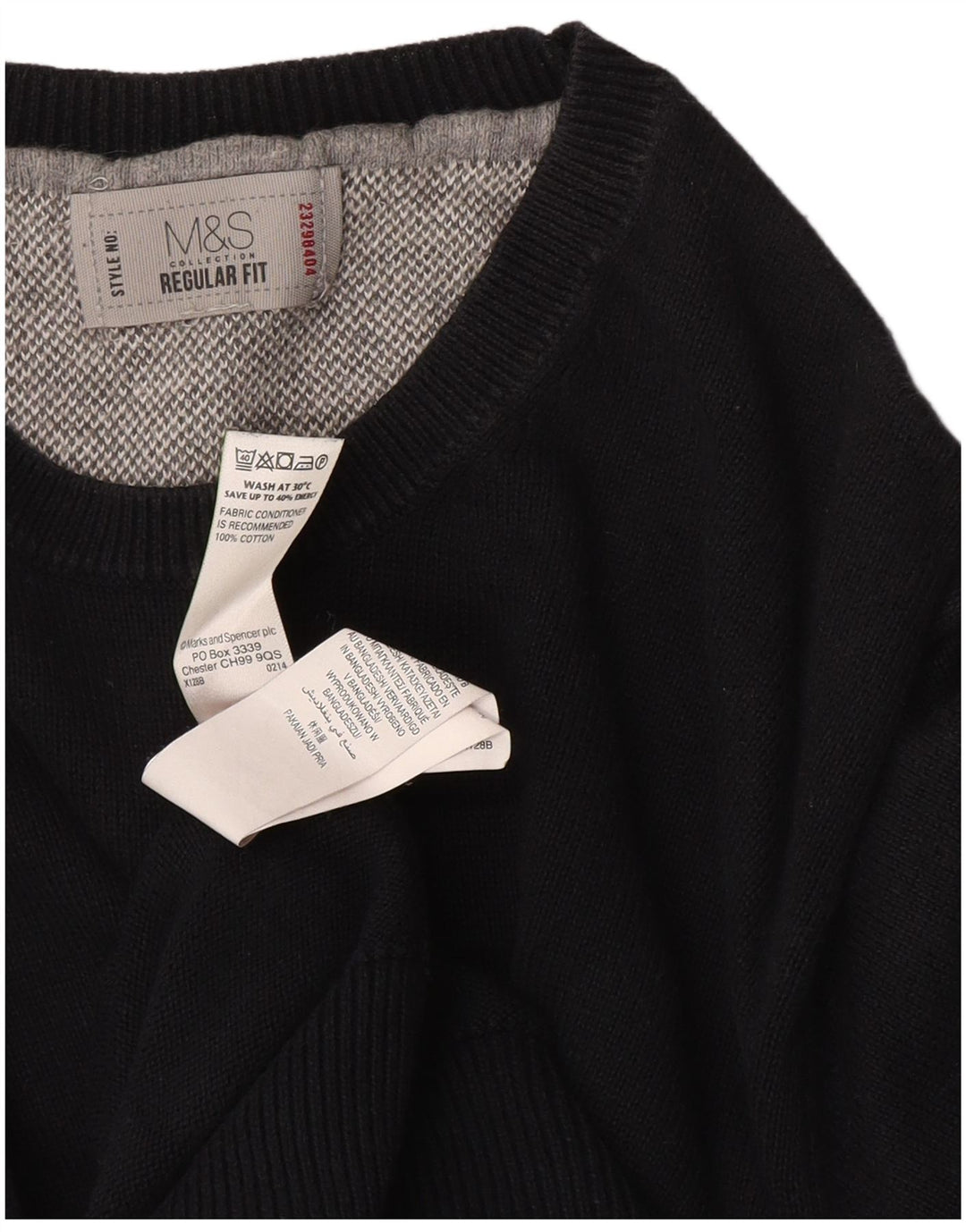 Maglione maglione girocollo da uomo Marks & Spencer vestibilità regolare nero medio