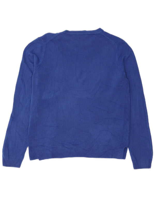 Maglione maglione con scollo a barca da donna Marks & Spencer UK 14 grande acrilico blu