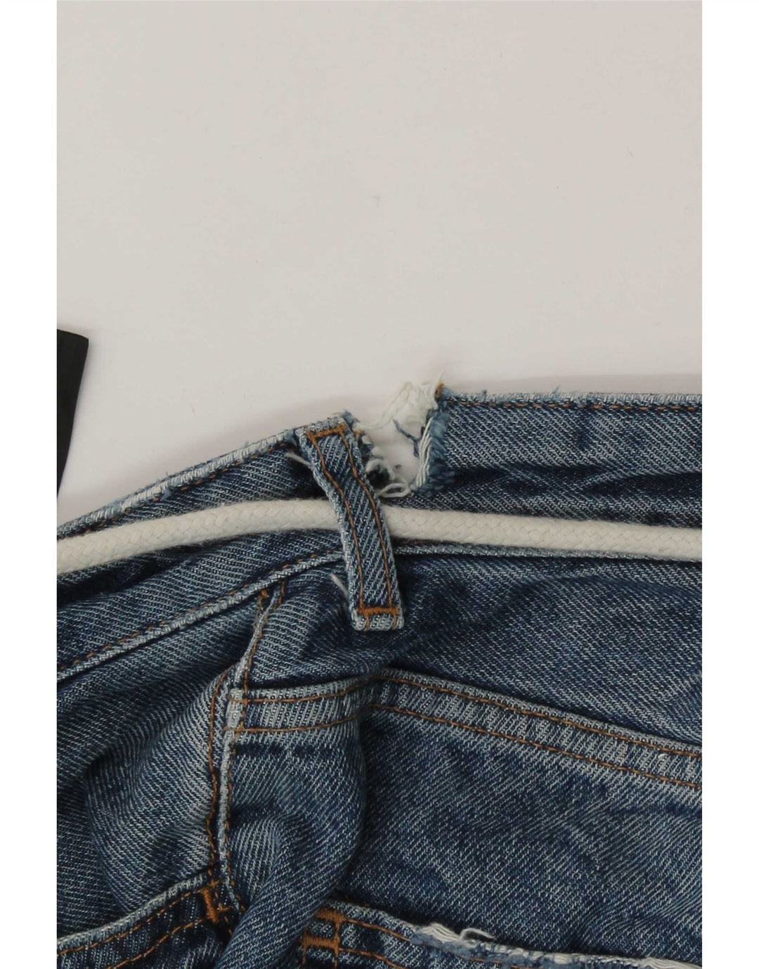 Pantaloncini in denim invecchiato da uomo Zara EU 38 piccoli W30 cotone blu