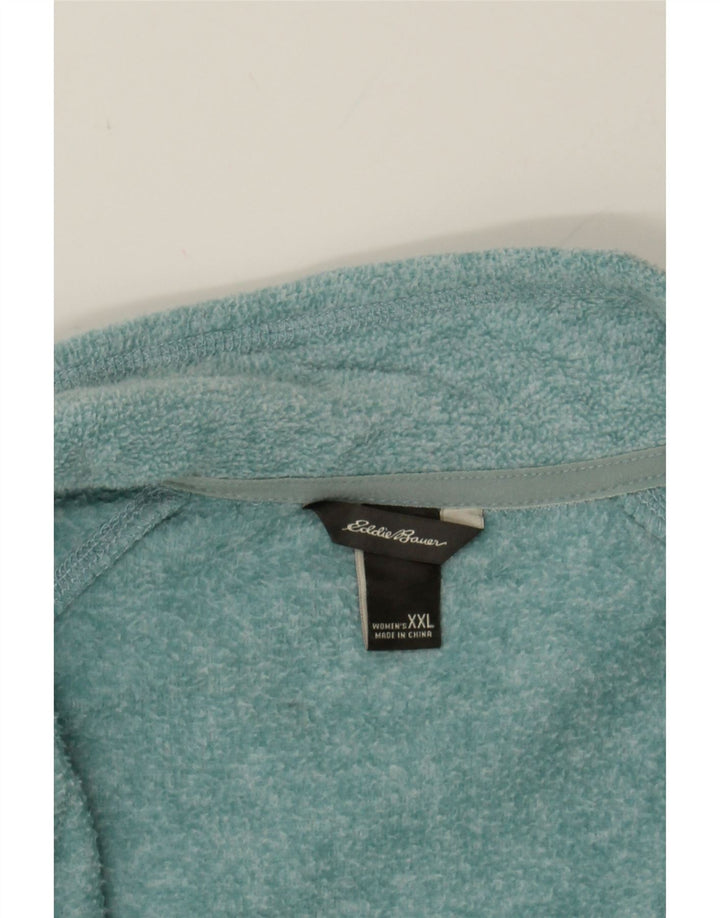 EDDIE BAUER Womens Zip Neck Fleece Jumper UK 20 2XL Turquoise Polyester Vintage Eddie Bauer and Second-Hand Eddie Bauer from Messina Hembry 