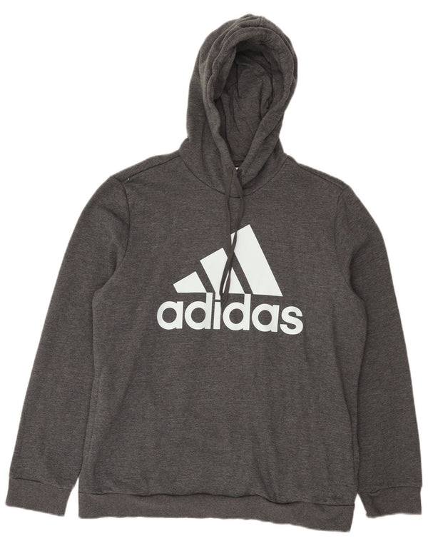 Felpa con cappuccio grafica da donna Adidas UK 20/22 XL Cotone grigio