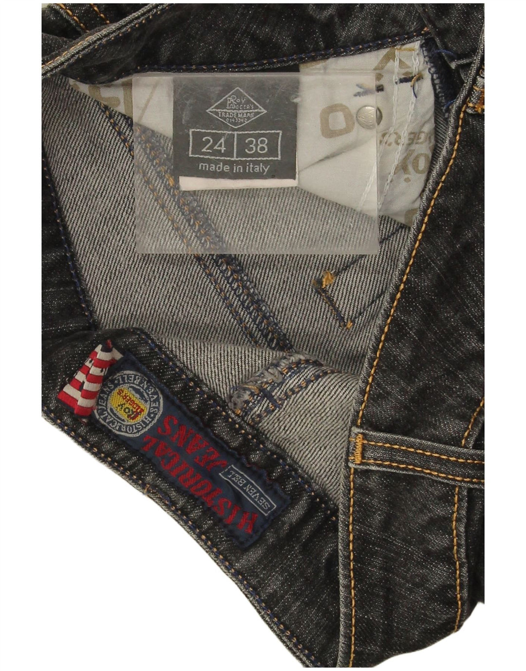Jeans dritti da donna Roy Rogers W24 L29 cotone blu navy