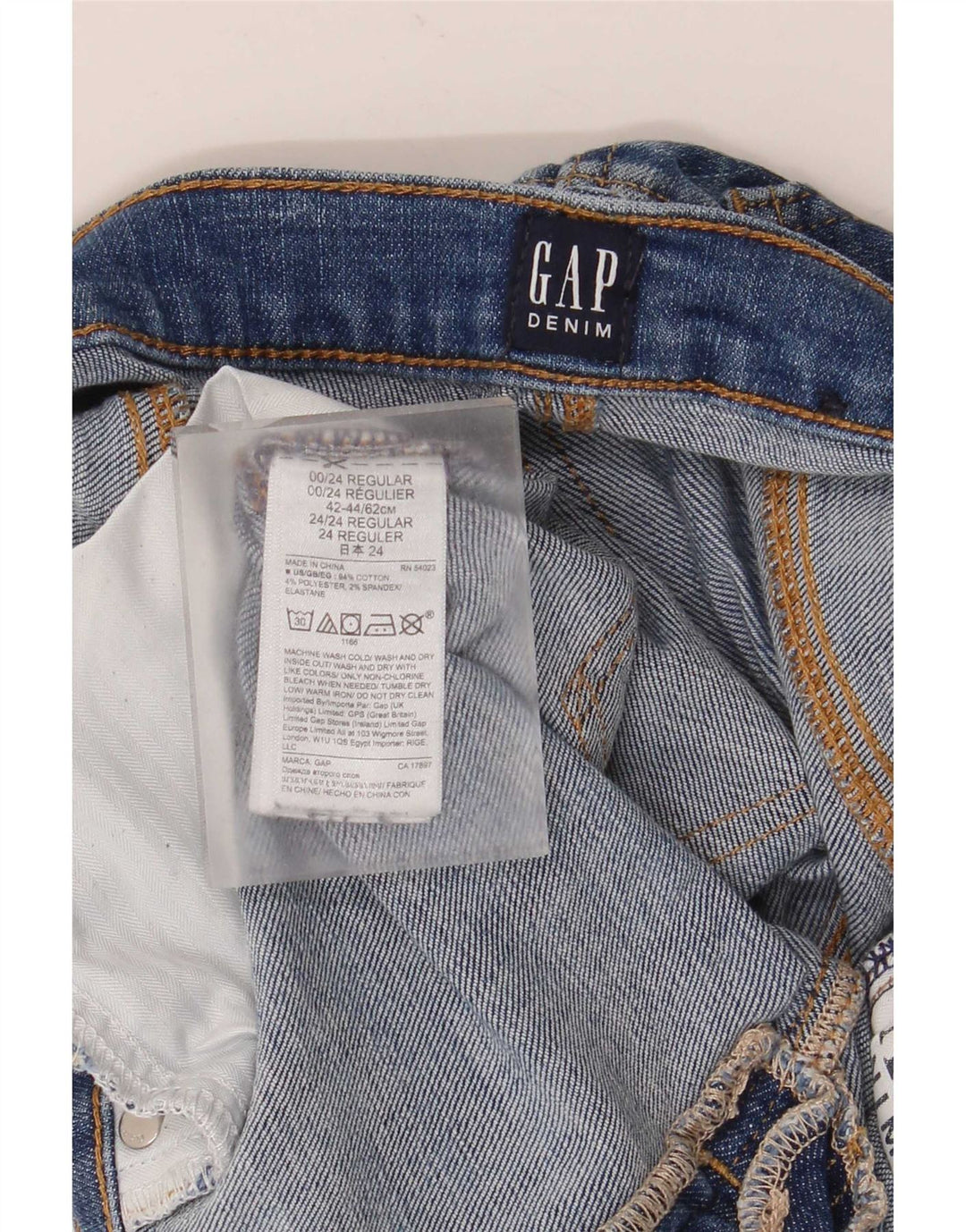 Jeans slim invecchiati da uomo Gap W24 L27 cotone blu