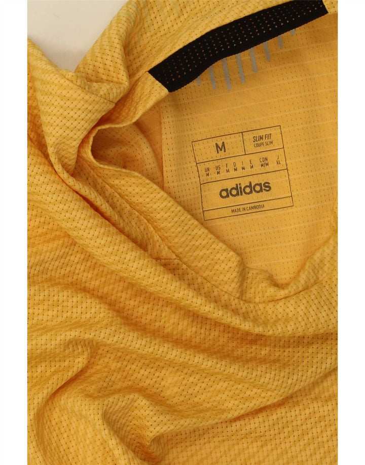 T-shirt Adidas da uomo slim fit top color giallo medio