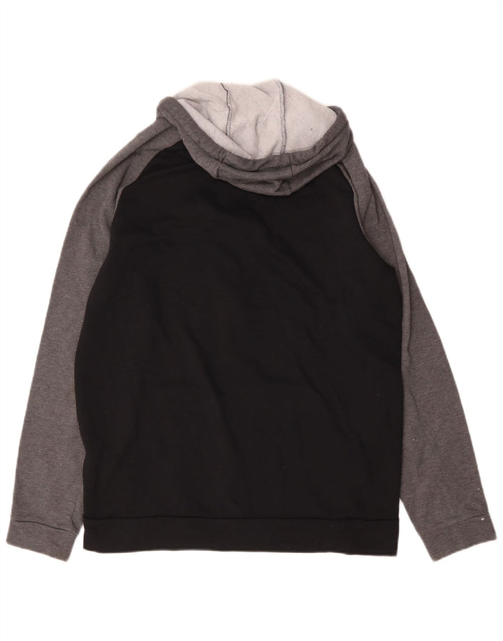 Felpa con cappuccio e zip grafica Nike Dri Fit da uomo color block medio nero