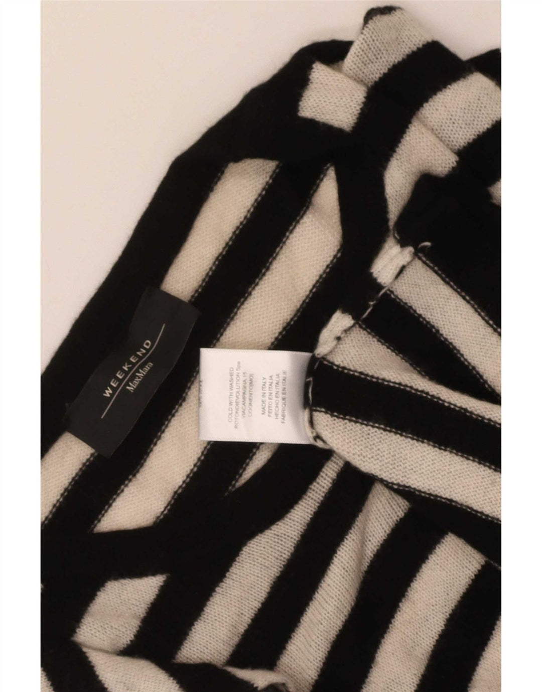 Maglione maglione con scollo a barca da donna Max Mara Weekend UK 14 medio a righe nere
