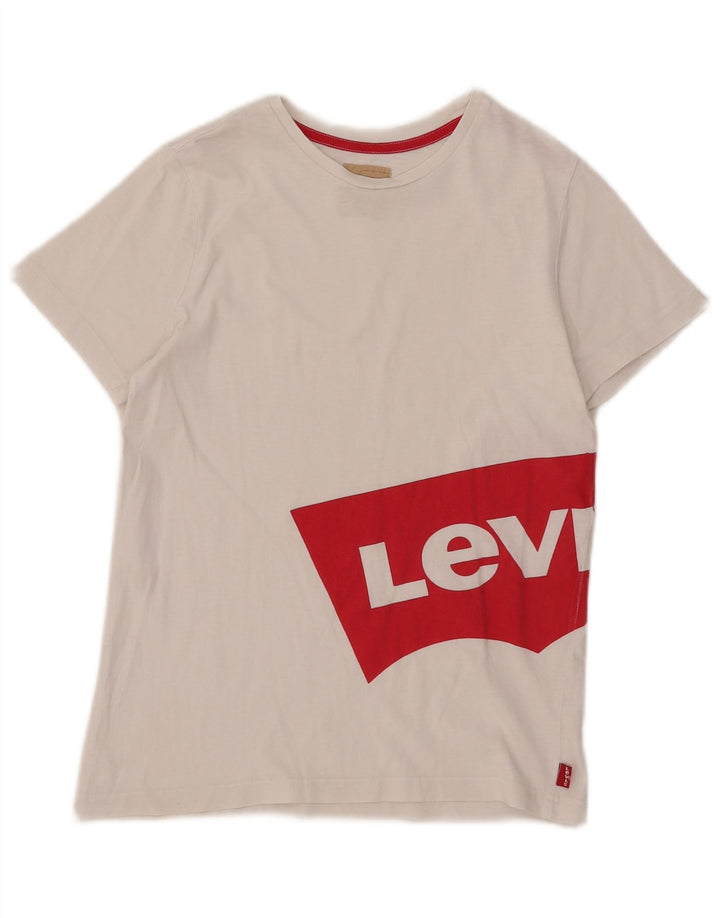 T-shirt grafica da ragazzo Levi's Top 13-14 anni in cotone bianco