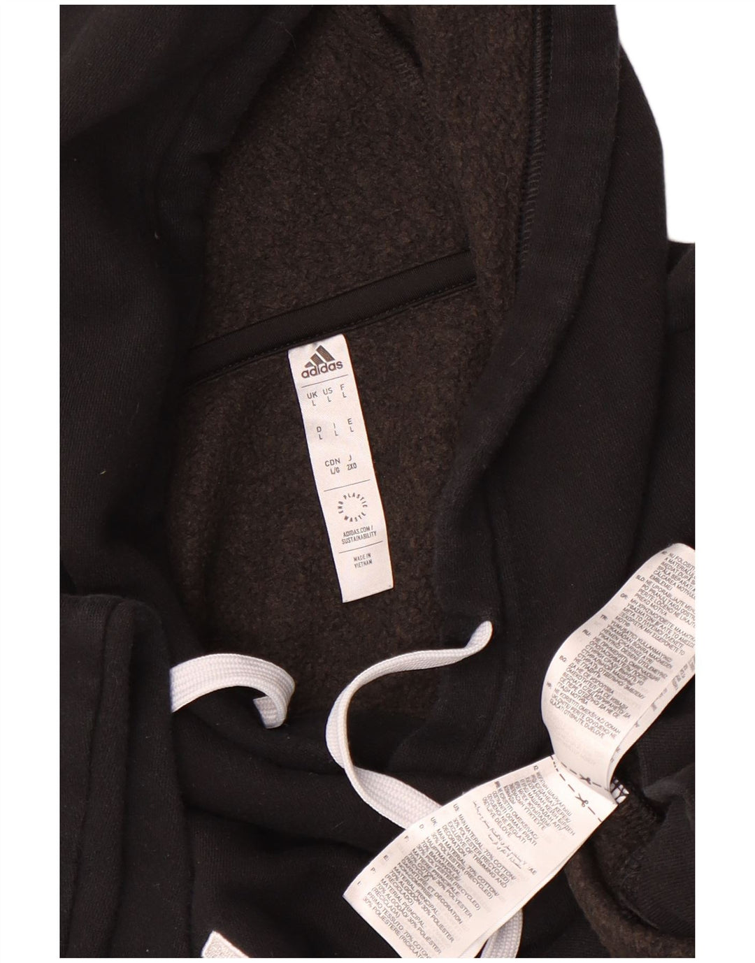 Felpa con cappuccio da uomo Adidas Large in cotone nero