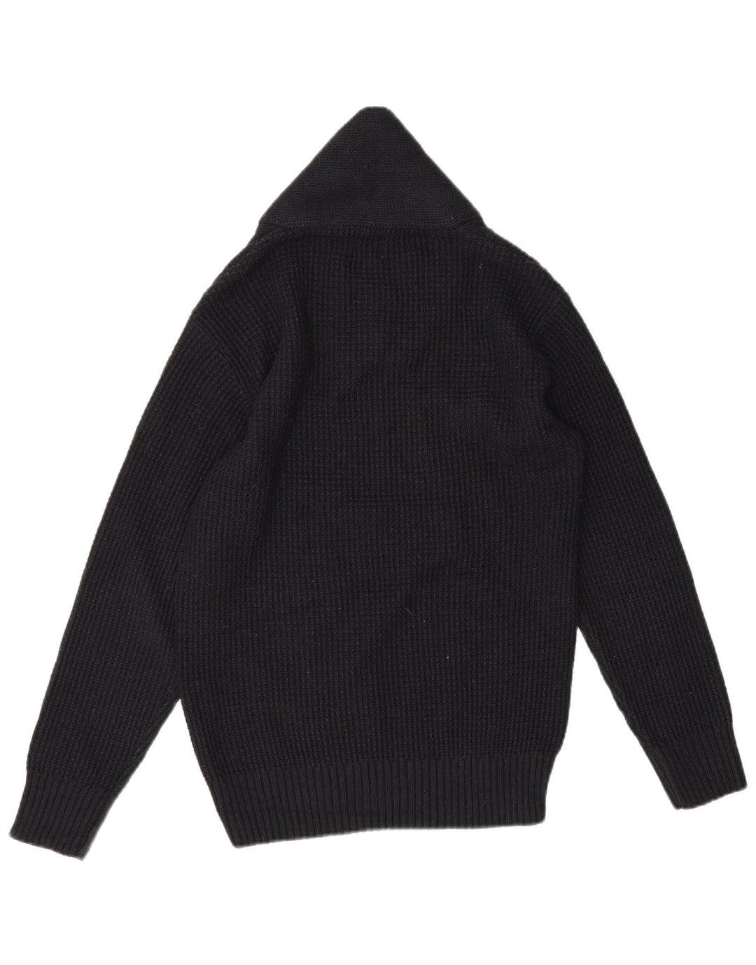 Maglione Zara da uomo con collo a scialle, acrilico nero medio