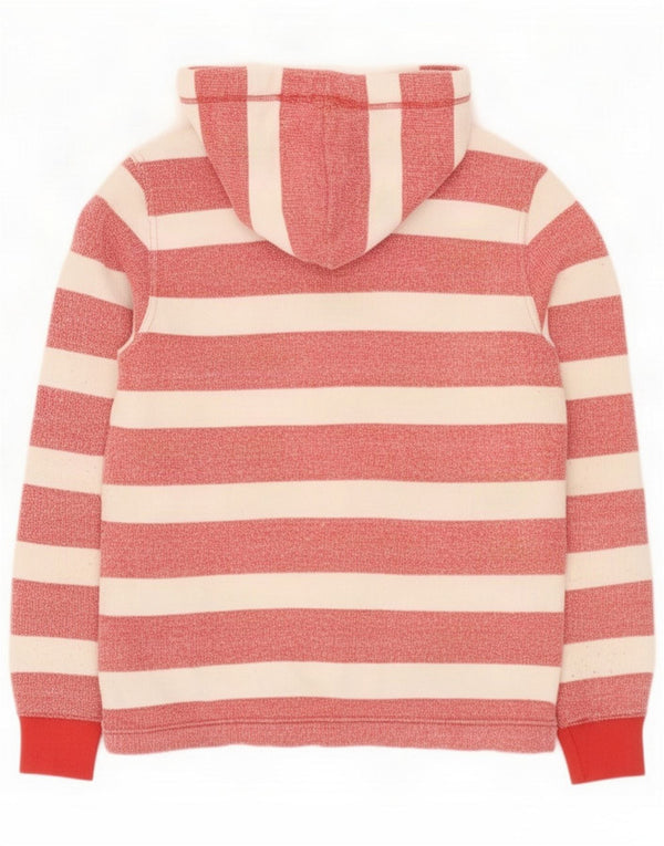 Fat Face Womens Oversized Zip Hoodie Sweater UK 10 Small Red Striped Cotton