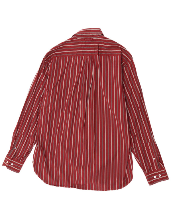 Camicia da uomo Tommy Hilfiger taglia 15 1/2 cotone a righe bordeaux medio