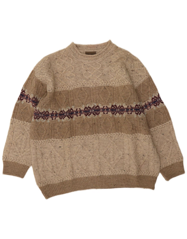 Maglione maglione girocollo da uomo Sevres IT 54 XL Lana Fair Isle beige