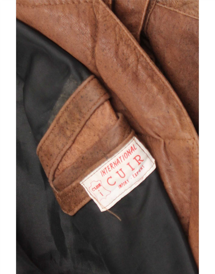 Giacca in pelle vintage da uomo UK 40 grande marrone