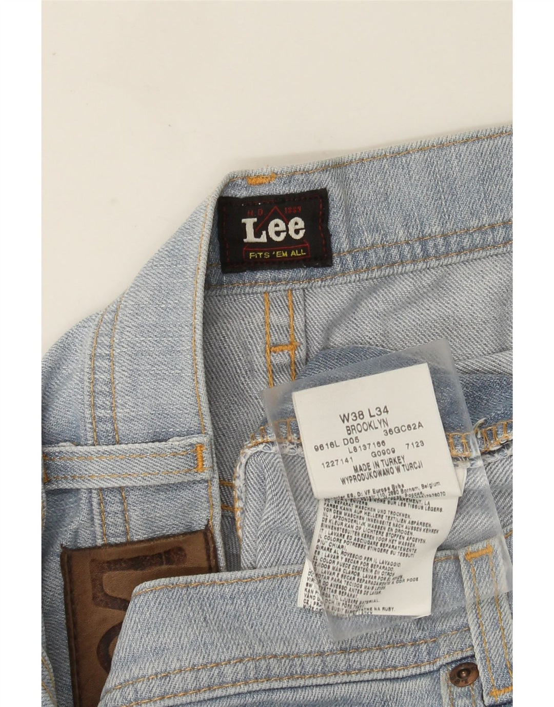 Jeans dritti da uomo Lee Brooklyn W38 L34 cotone blu