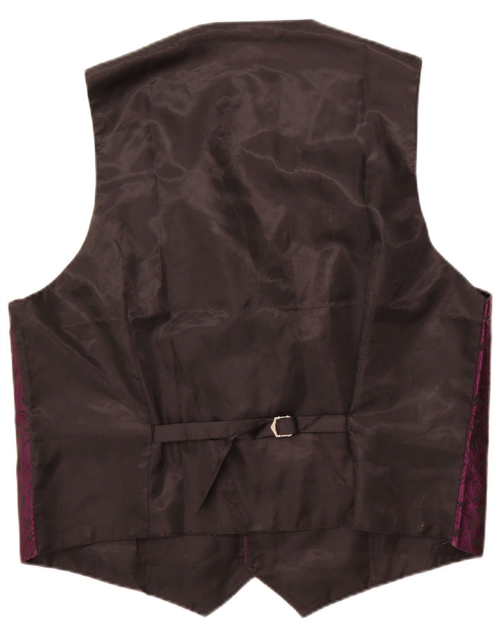Gilet vintage da uomo 2XL poliestere Paisley viola