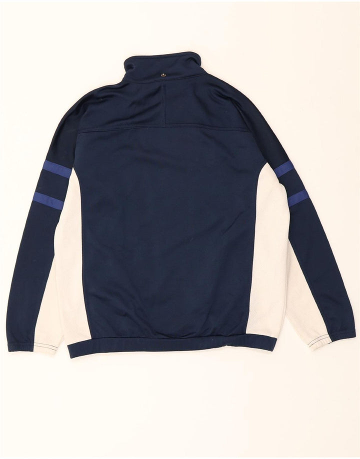 ASICS Boys Tracksuit Top Jacket 13-14 Years Navy Blue Colourblock Vintage Asics and Second-Hand Asics from Messina Hembry 