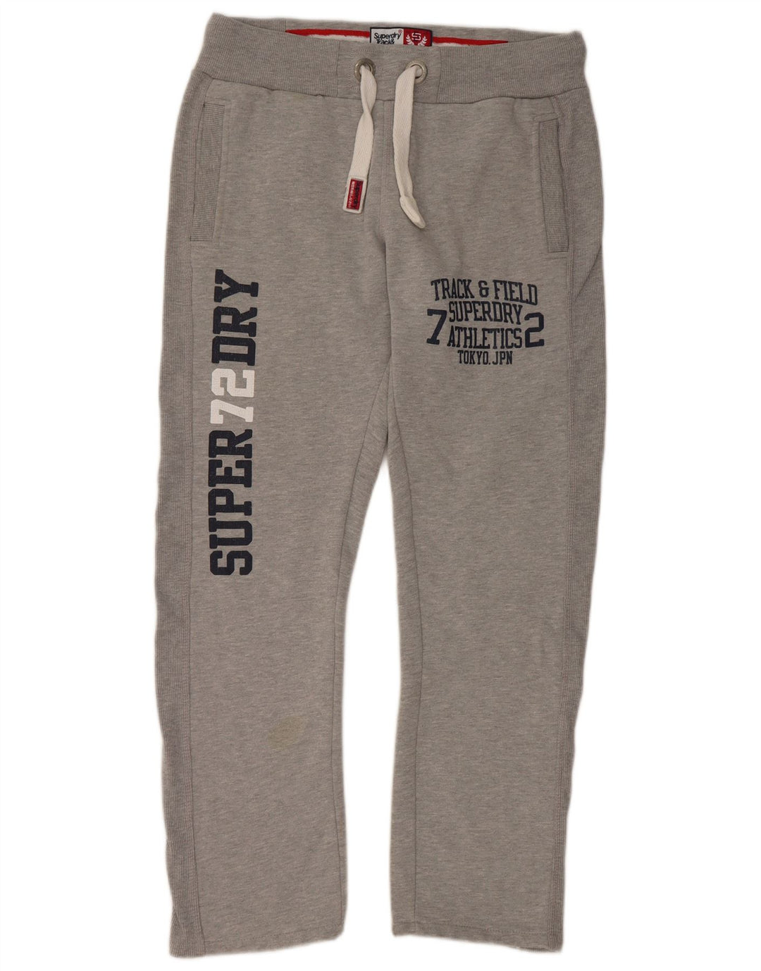 Pantaloni da tuta con grafica da uomo SUPERDRY in cotone grigio medio