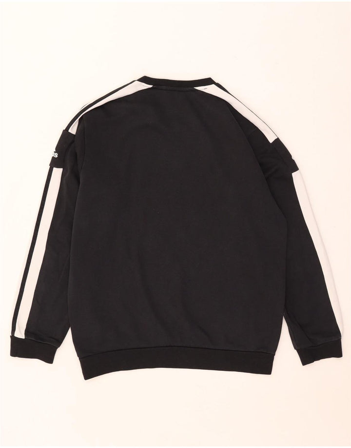 Felpa grafica da uomo Adidas Felpa media in cotone color block nero