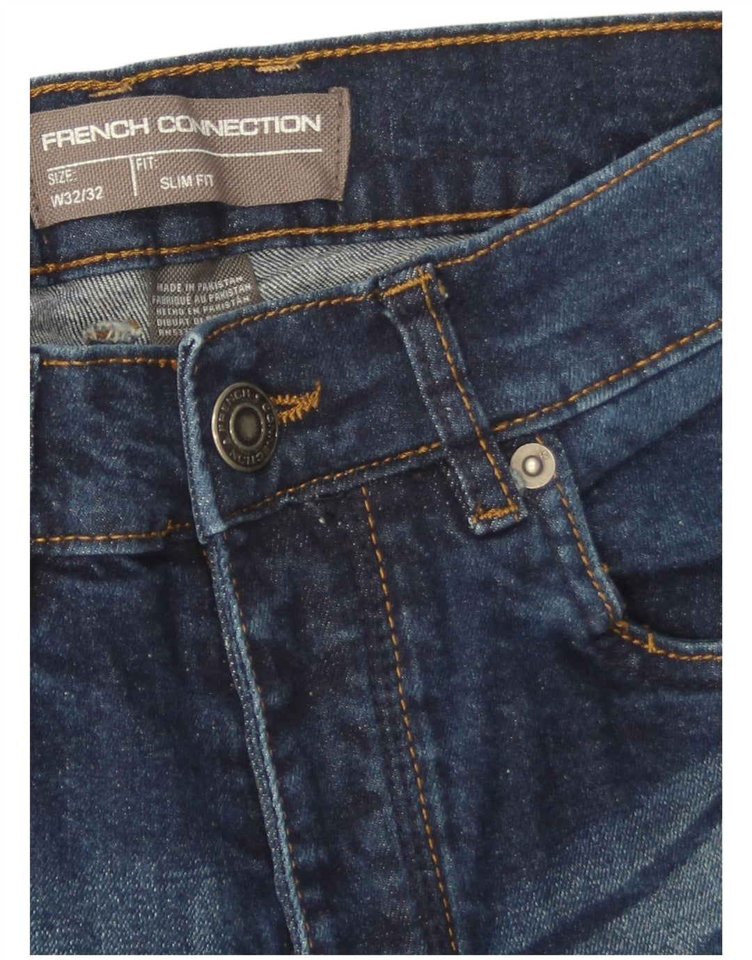 Jeans slim da uomo French Connection W32 L32 cotone blu